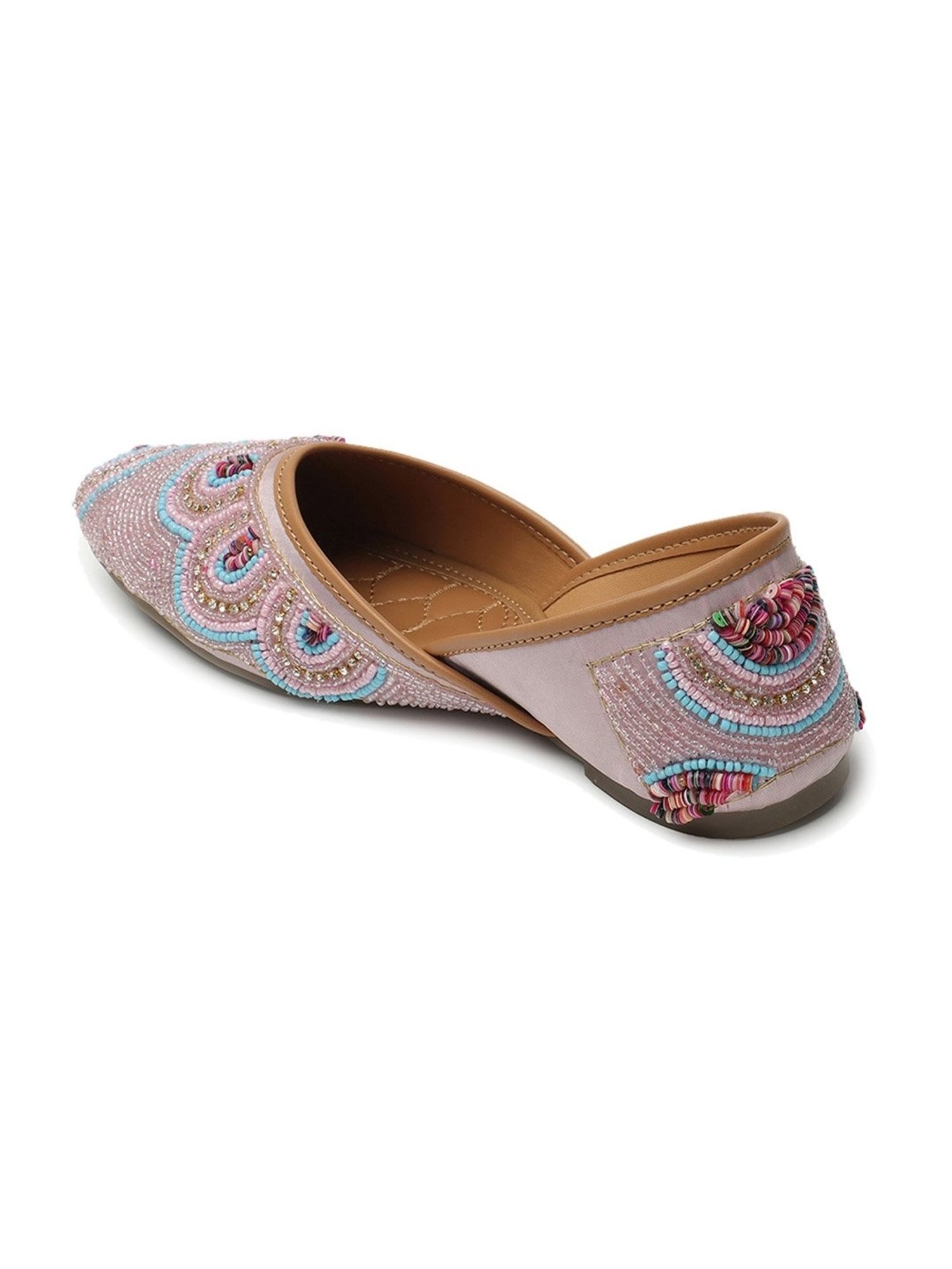 Iconics Women's Pink Ethnic Juttis