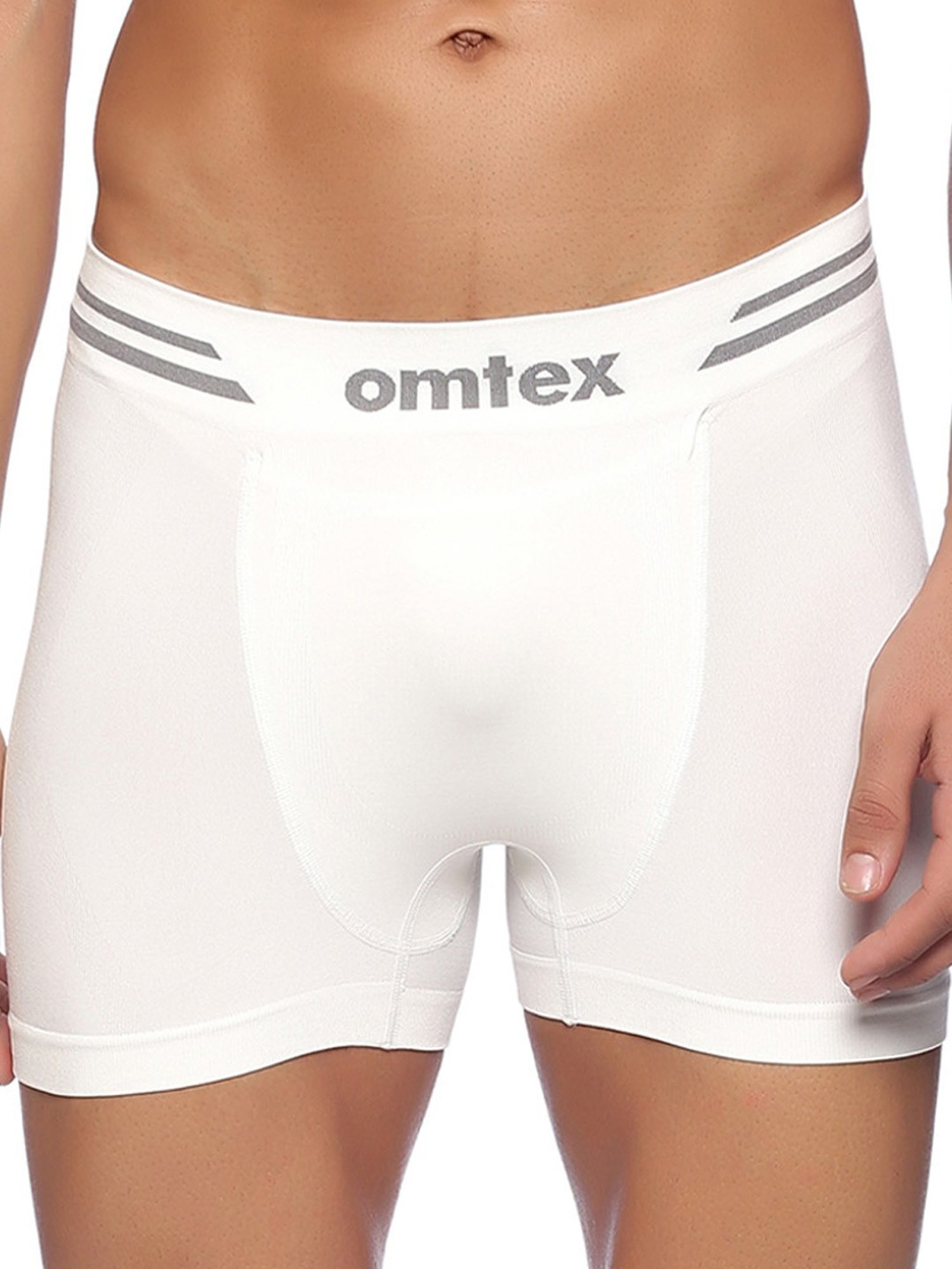 Omtex Men's Seamless Shorts with Inner Pocket Pack of 2 (Black & White) Size - M