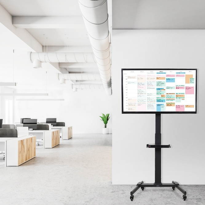 VIVO Black Rolling TV Cart for 32" to 55" LCD LED Plasma Flat Panel Screens | Mobile Stand with Wheels (STAND-TV05L)