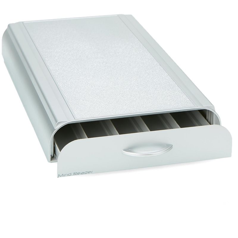 MIND READER Single Drawer Coffee Pod Holder [50 Capacity] (SILVER)