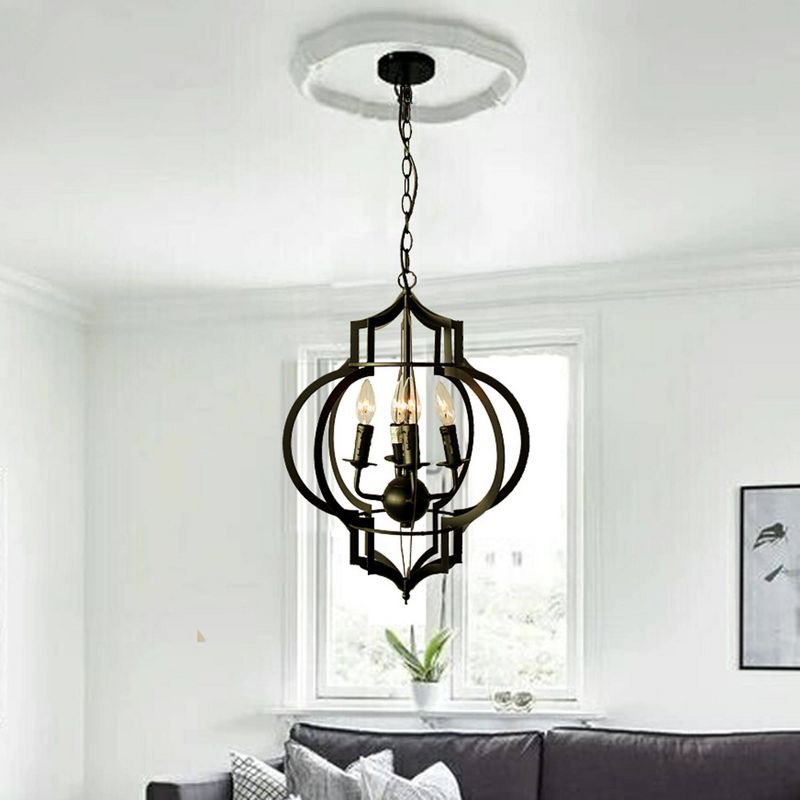 17" x 17" x 24" Addison 4 Light Chandelier Black - Warehouse of Tiffany