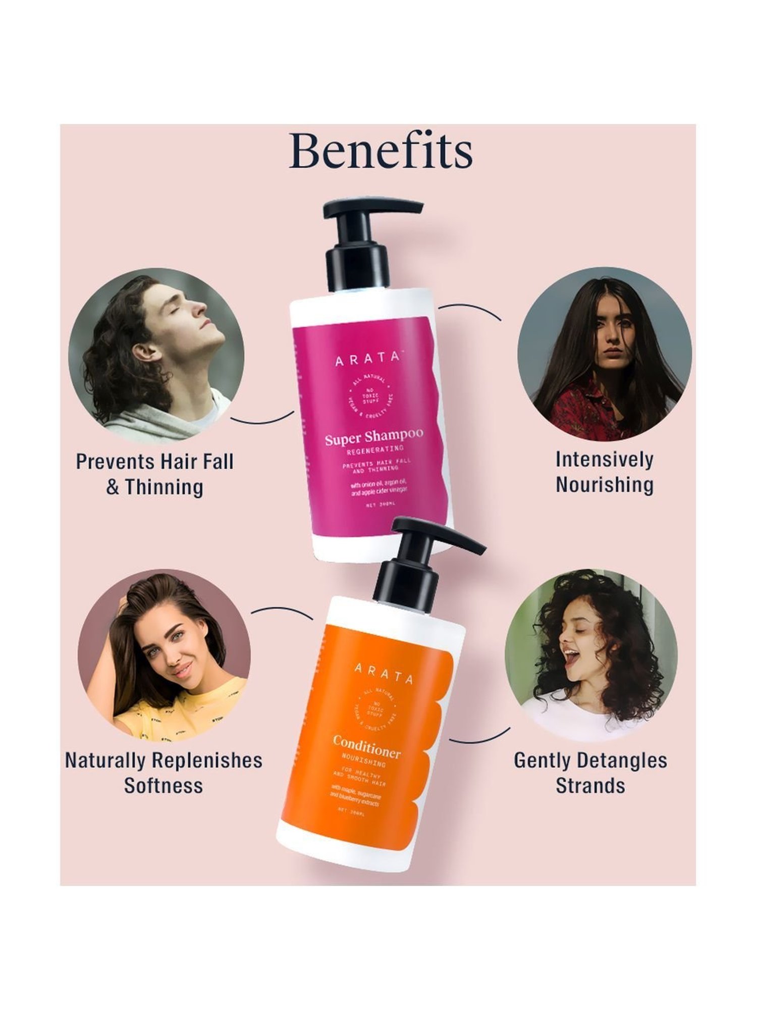 Arata Hair Fall Control Combo - 600 ml