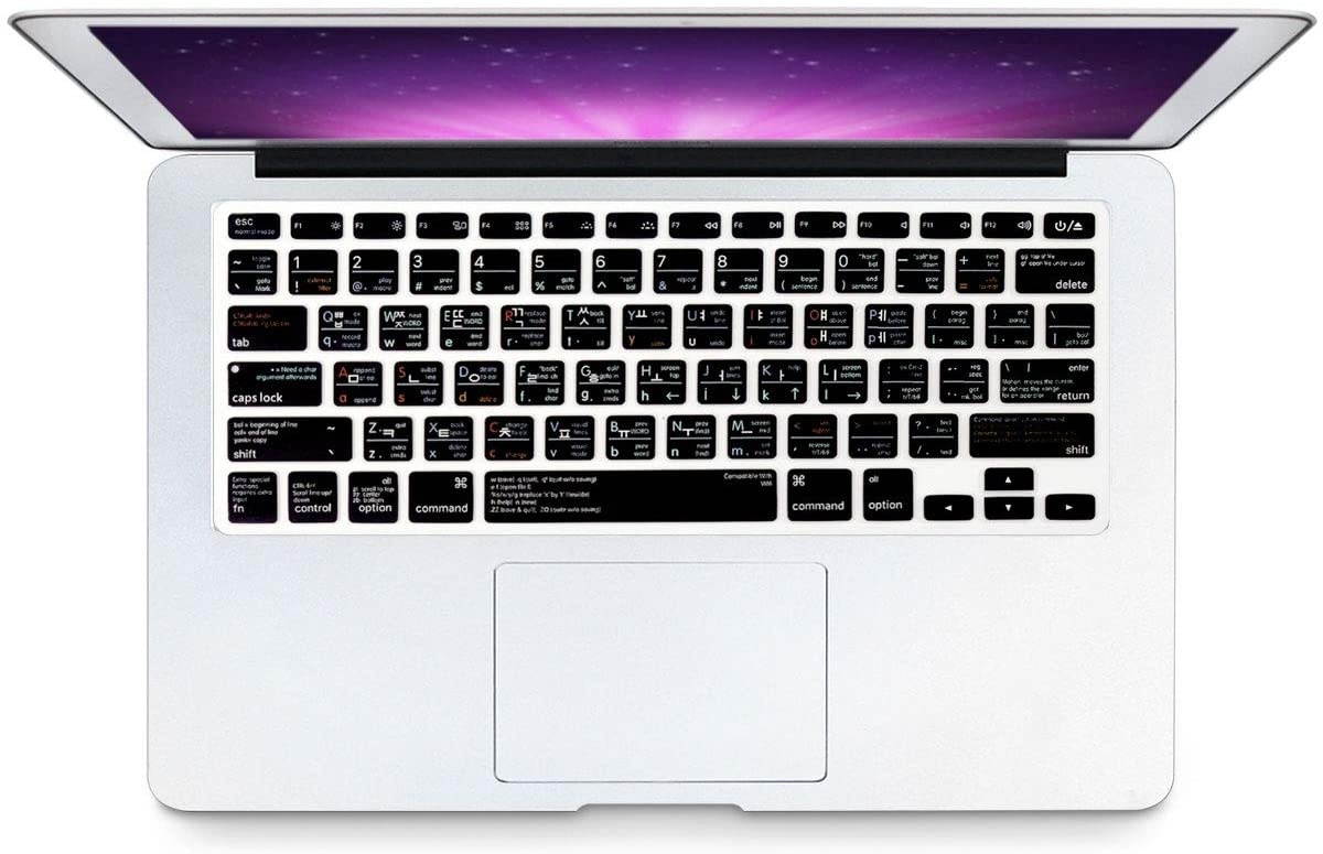 HRH Korean Shortcut Hotkey Silicone Keyboard Cover Skin for MacBook Air 13,Pro 13/15/17 (with or w/Out Retina Display, 2015 or Older Version)&Older iMac USA Layout Keyboard Protector-Vim VI