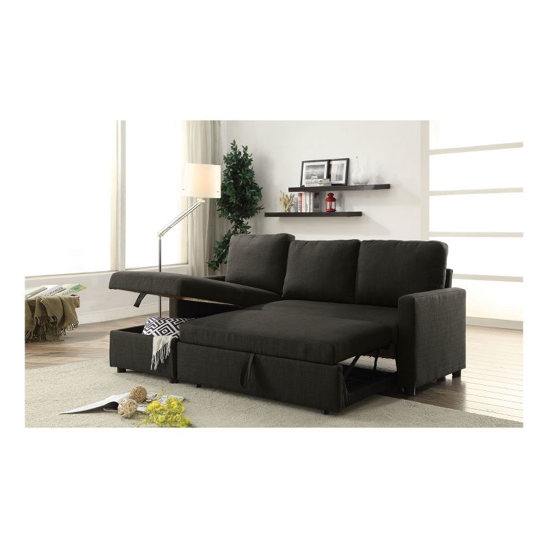 Hiltons Sectional Sofa with Sleeper Charcoal - Acme Furniture