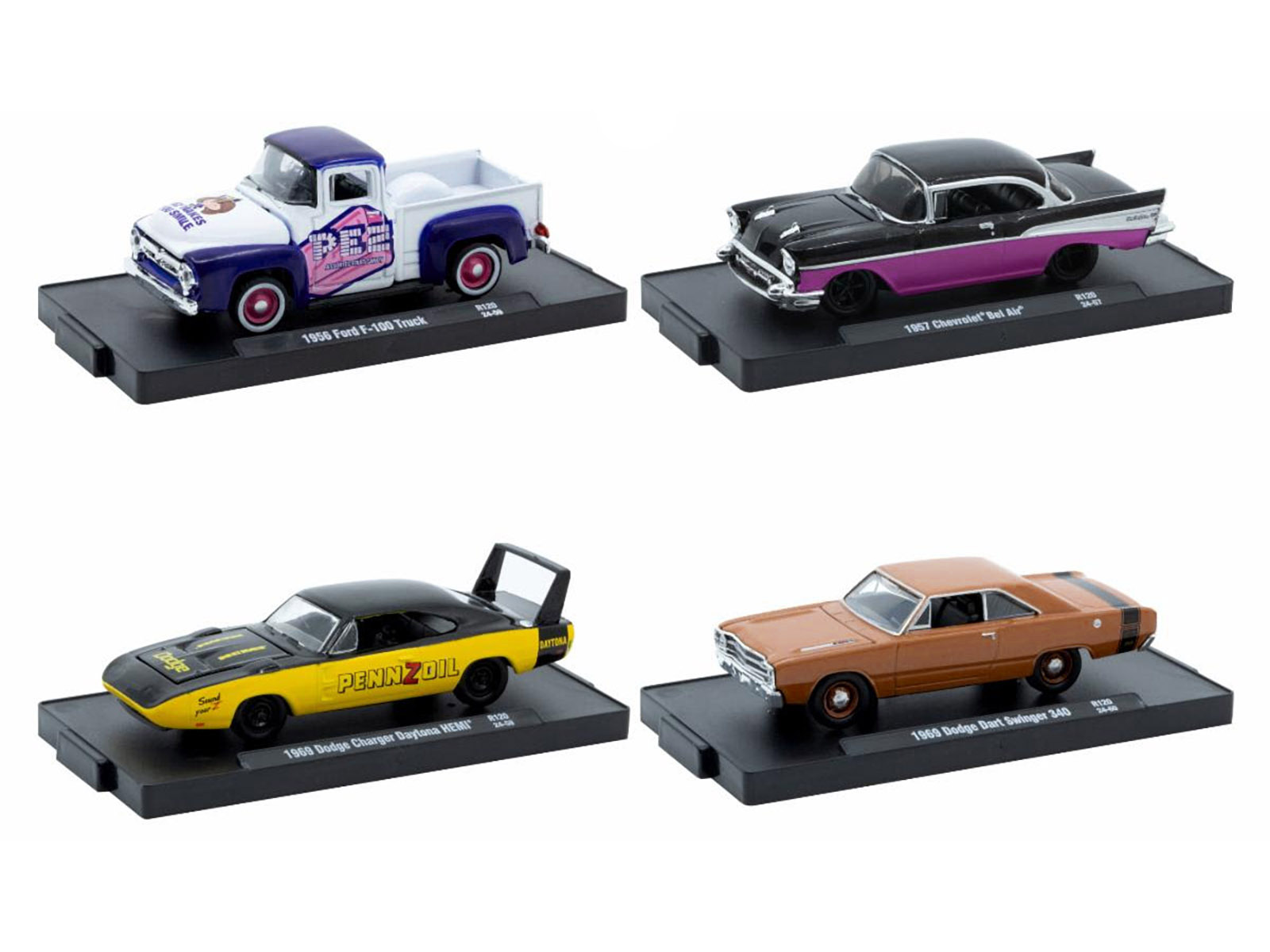 "Auto-Drivers" Set of 4 pieces in Blister Packs Release 120 Limited Edition to 7000 pieces Worldwide 1/64 Diecast Model Cars by M2 Machines