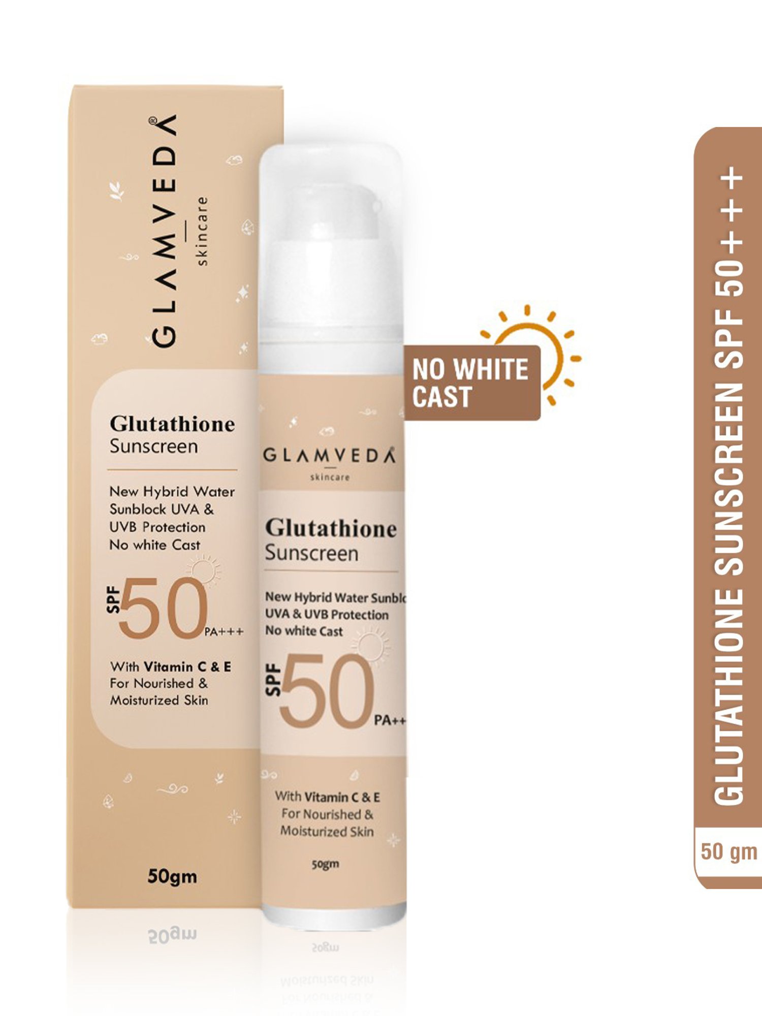 Glamveda Glutathione Sunscreen SPF 50 Pa+++ - 50 gm
