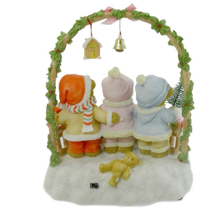 Cherished Teddies Cashley, Courtney & Caitlin Bear Christmas Picket Fence  -  Decorative Figurines