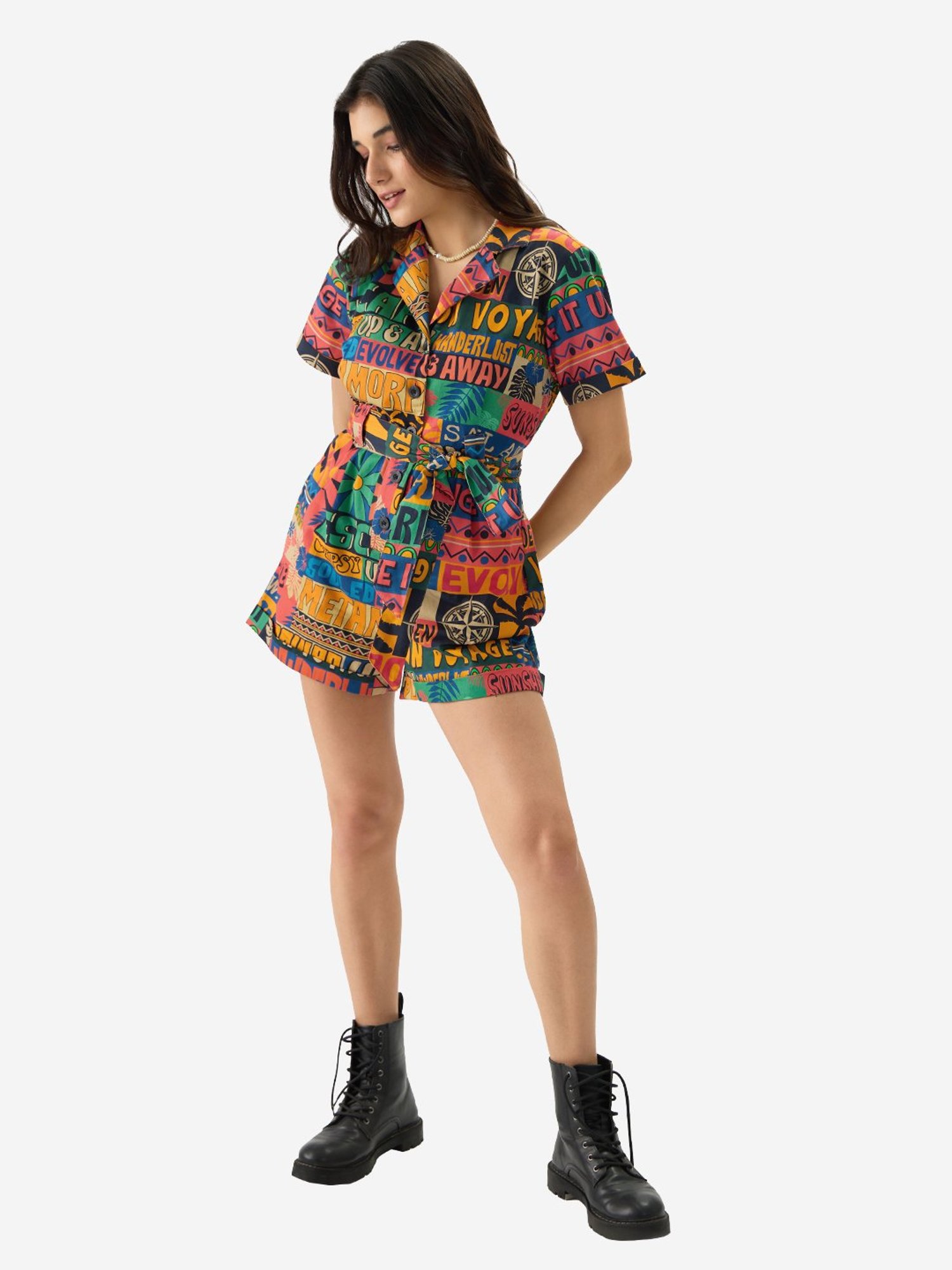 The Souled Store Multicolor Printed Playsuit