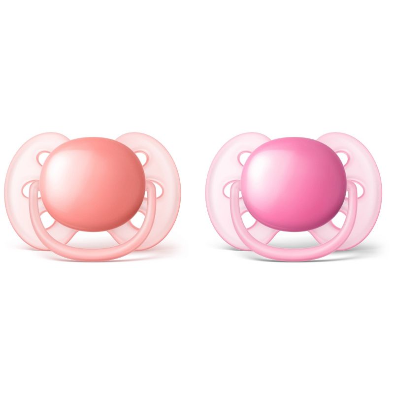 Philips Avent Ultra Soft Pacifier 6-18m - Pink/Peach - 4pk