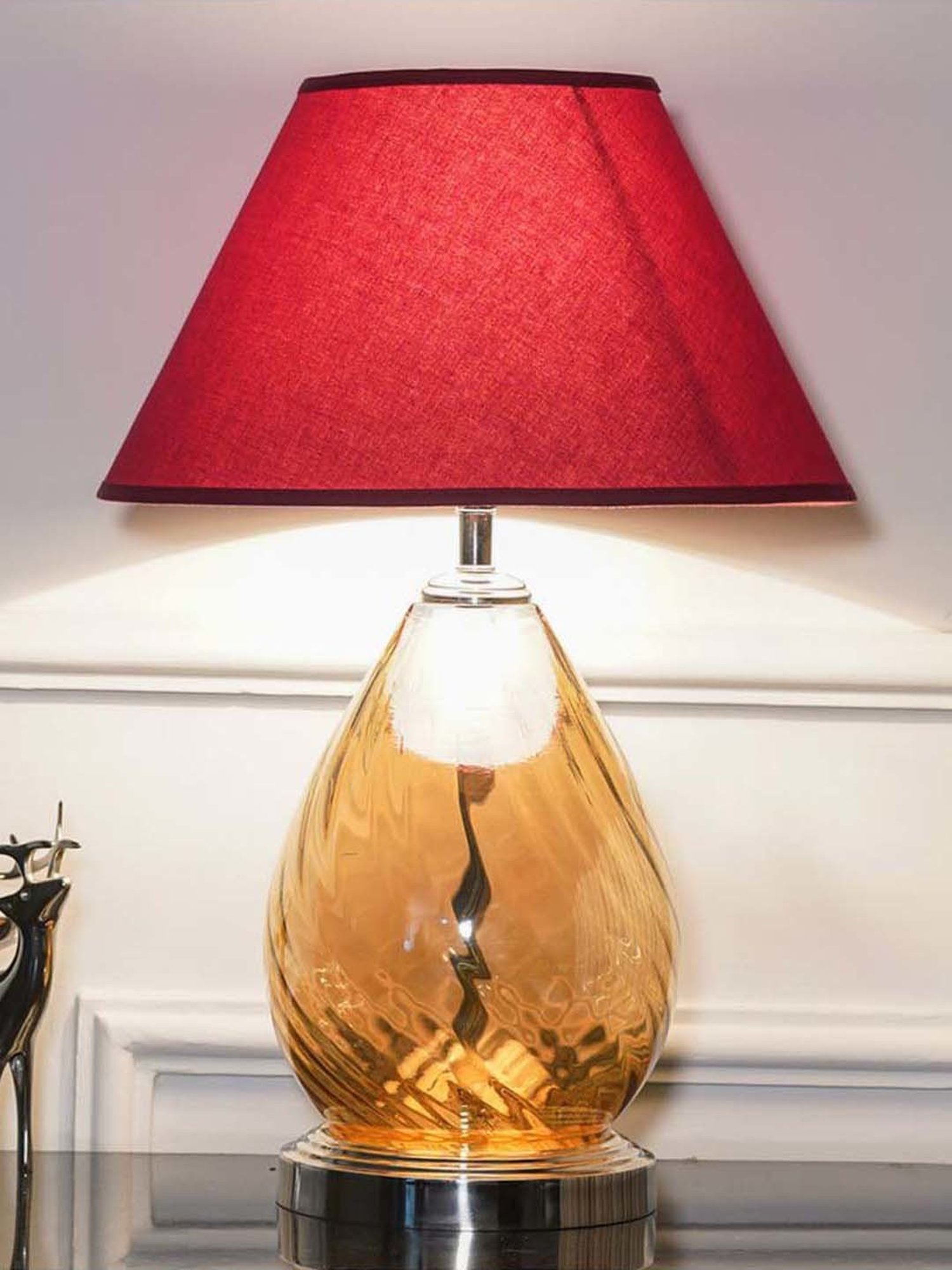 DecorativeRay Red PVC Study Table Lamp - Set of 1
