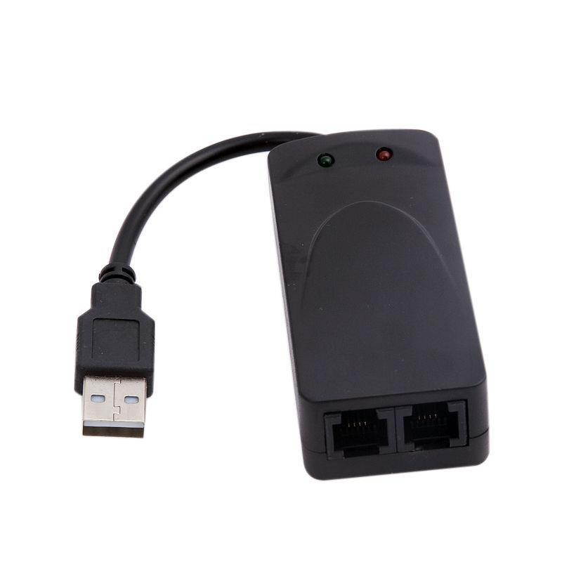 2 Ports USB 56K External Dial Up Data Fax Modem V.90/92 For Win7 32 64 Bit