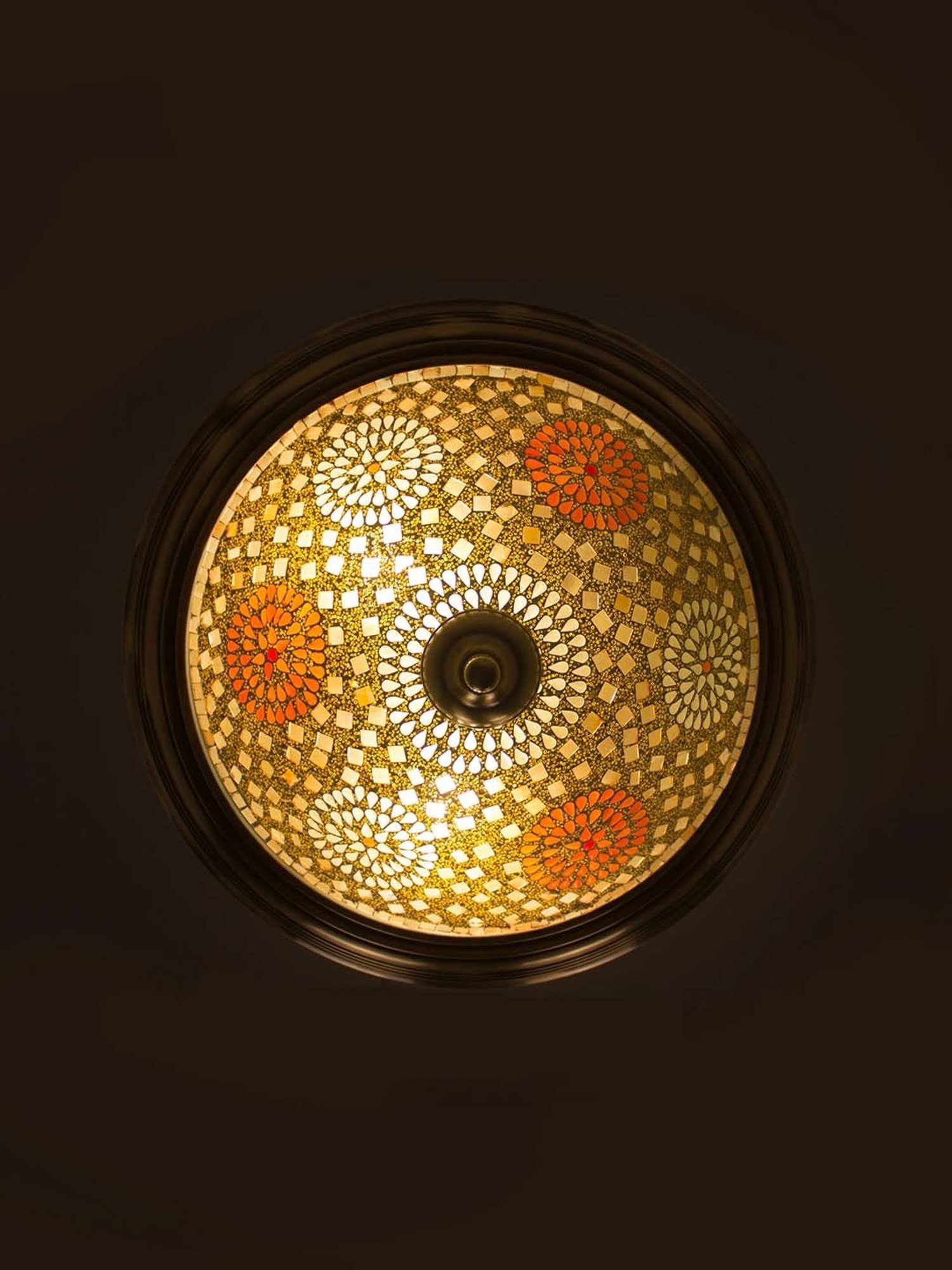 Fos Lighting 'Dish Tilak' Antique Gold Brass 3-In-1 Hanging Light