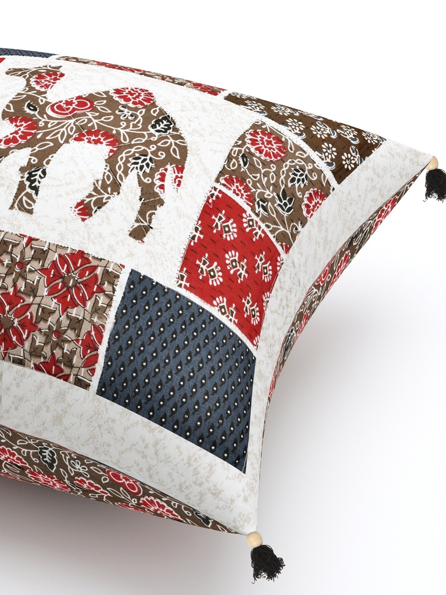 Living Roots Jaipuri Multicolor Cotton Cushion Covers - Set of 5