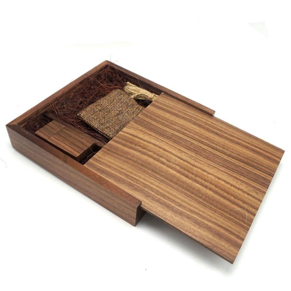 Lonmax 32GB Walnut Wooden USB Flash Drive USB 2.0 Flash Disk Pen Drive Wedding Birthday Gifts Walnut Box (17017035mm) (32GB, Walnut +Walnut Box)