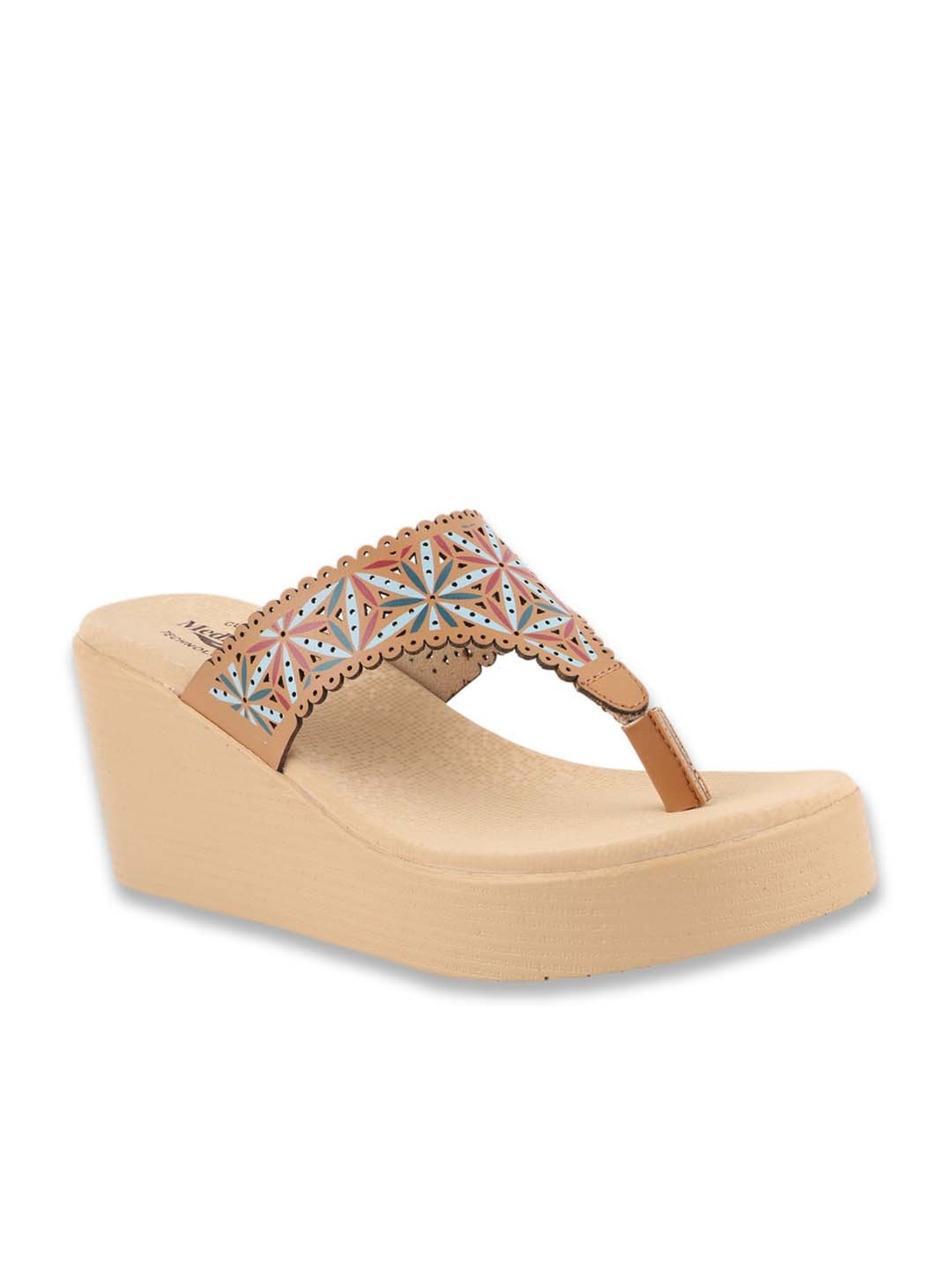 MediFeet Women's Beige Thong Wedges