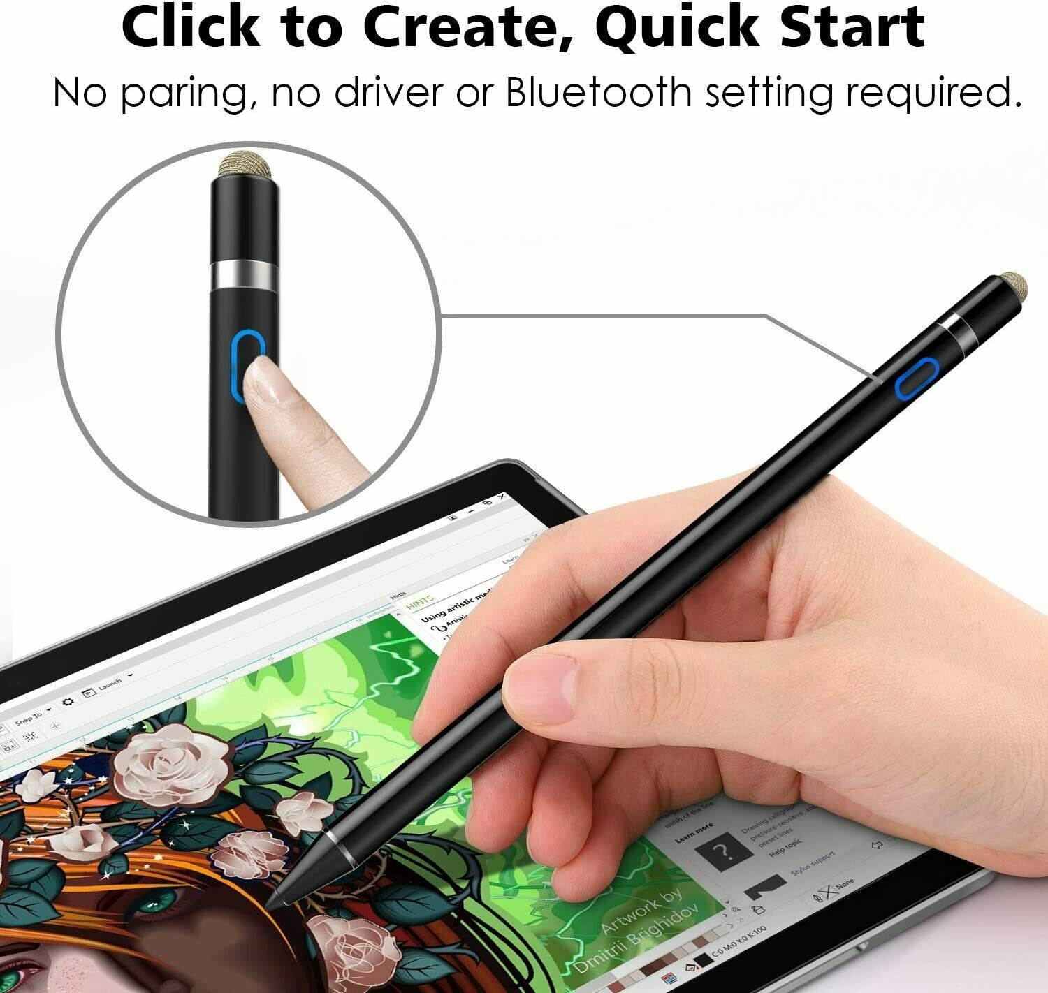 MoKo Active Stylus Palm Rejection Digital Pen for iPad Pro 11/12.9" 2020/Air 3rd