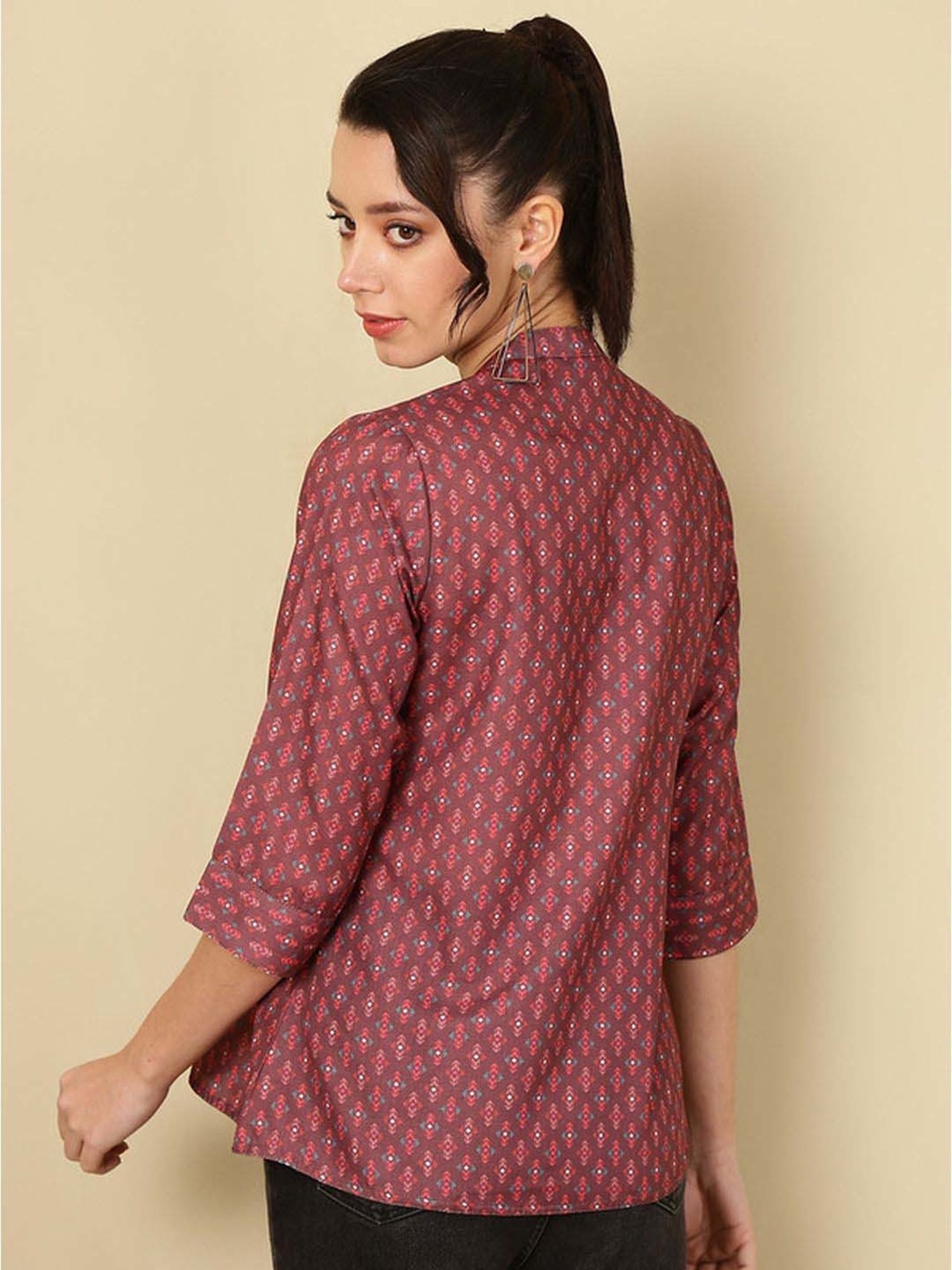 Jaipur Kurti Brown Printed Tunic