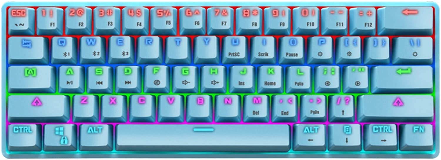 CUUWE K28 Wireless Bluetooth 61-Key Dual-Mode RGB Backlit Waterproof Mechanical Gaming Keyboard - Office Keyboard -Gaming Keyboard