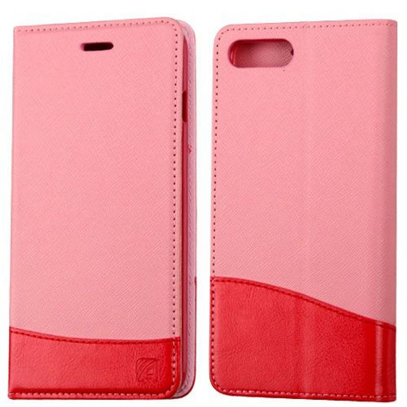 ASMYNA For Apple iPhone 7 Plus/8 Plus Pink Red Leather Fabric Case Cover w/stand