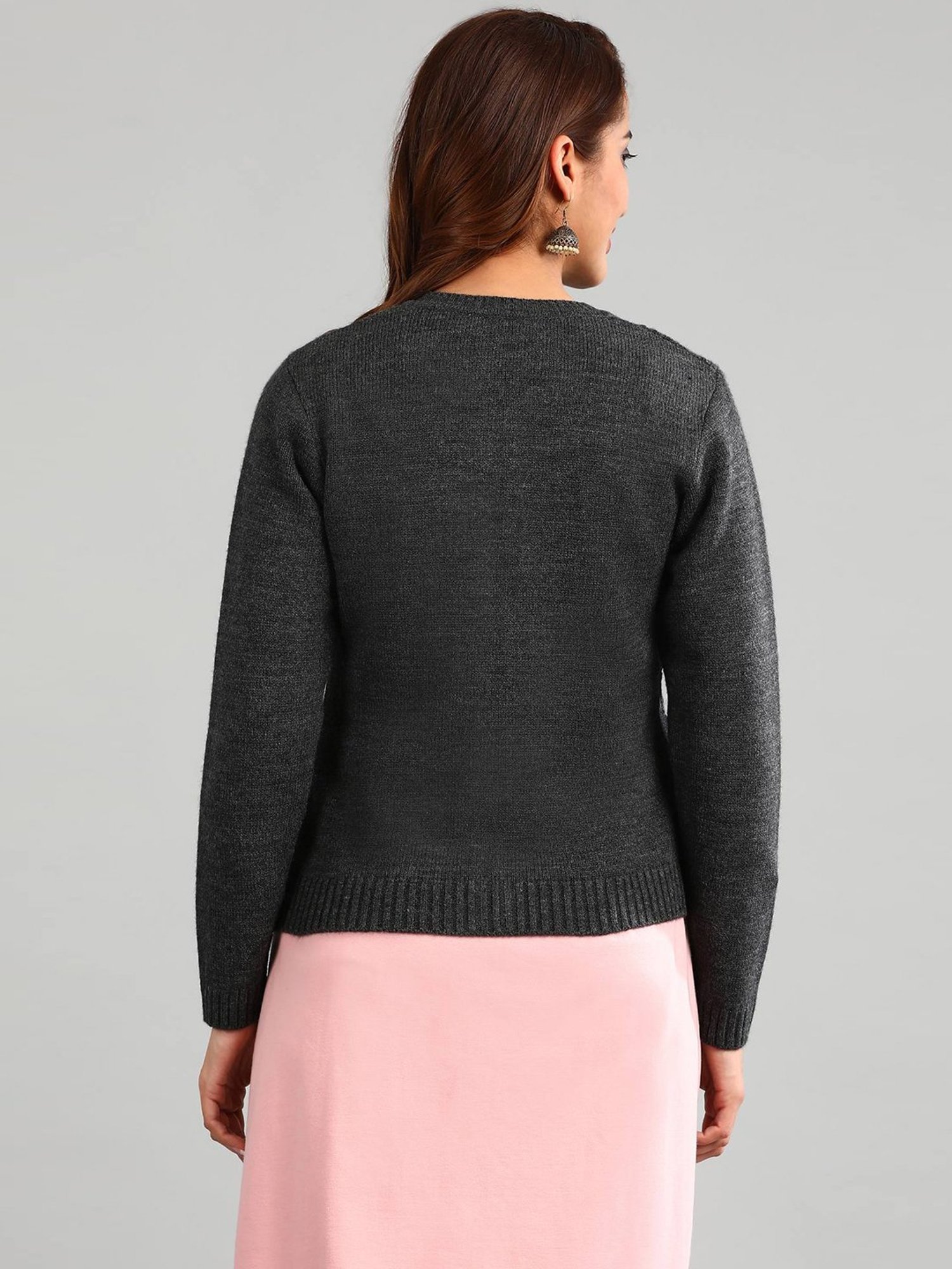 Aurelia Grey Regular Fit Sweater