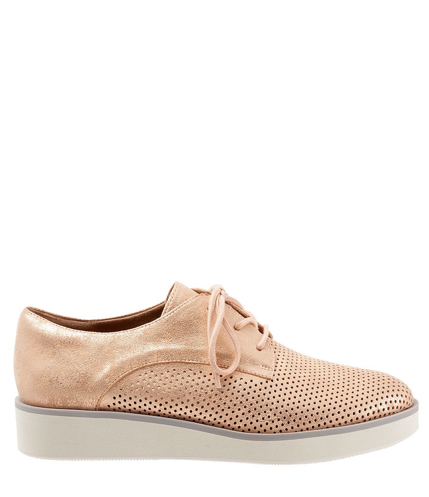 SoftWalk Willis Perforated Suede Platform Oxfords