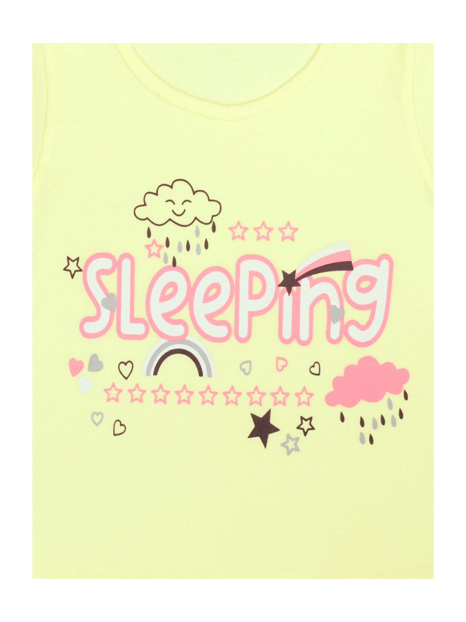 Todd N Teen Kids Yellow Cotton Printed T-Shirt & Capris