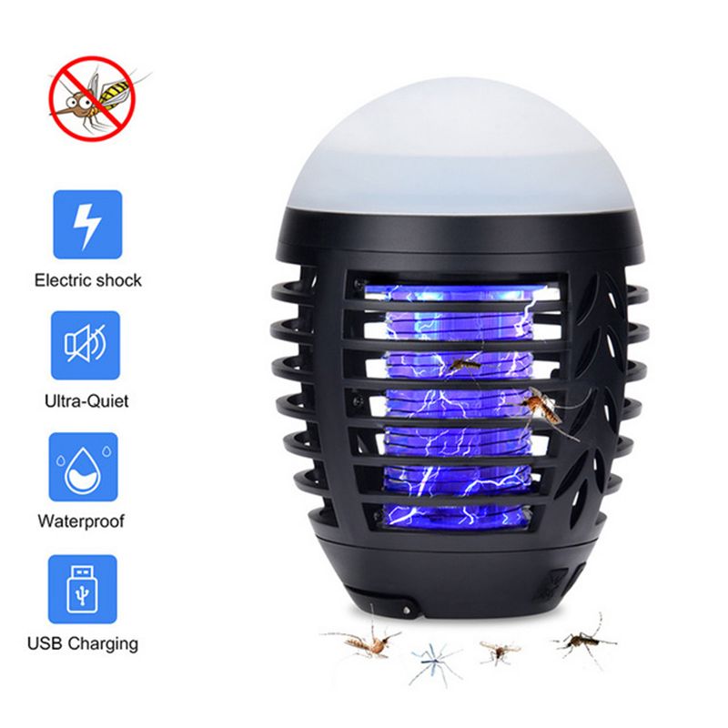 Dartwood Outdoor Bug Zapper - Waterproof, USB Rechargeable and Battery Powered Mosquito Killer, Insect Trap and Fly Swatter