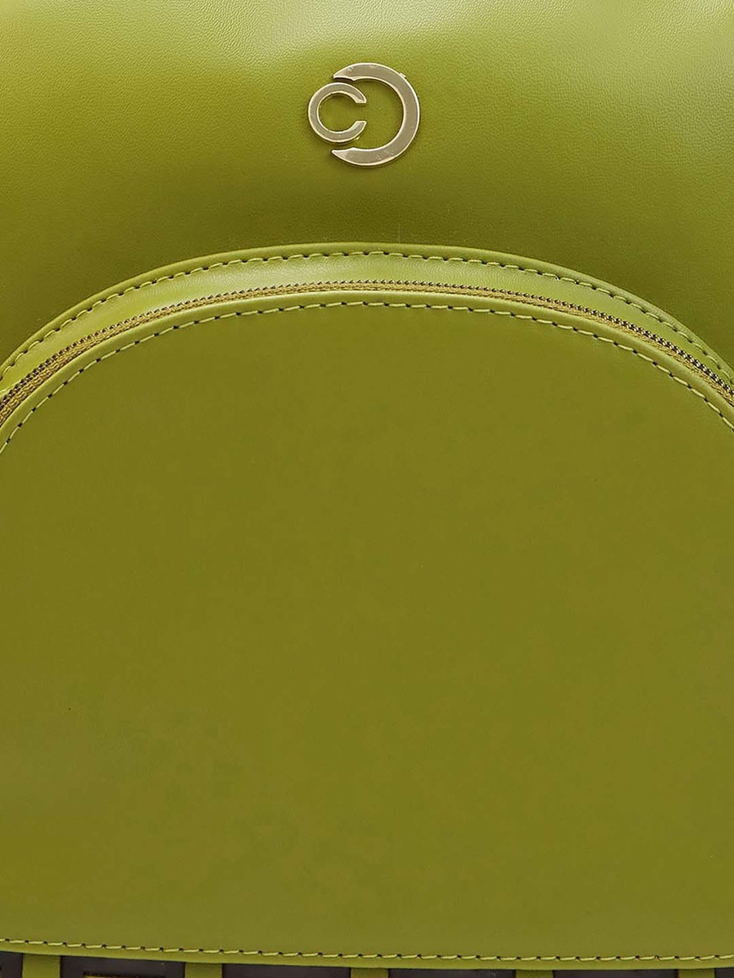 Caprese ZETA Green Faux Leather Large Backpack