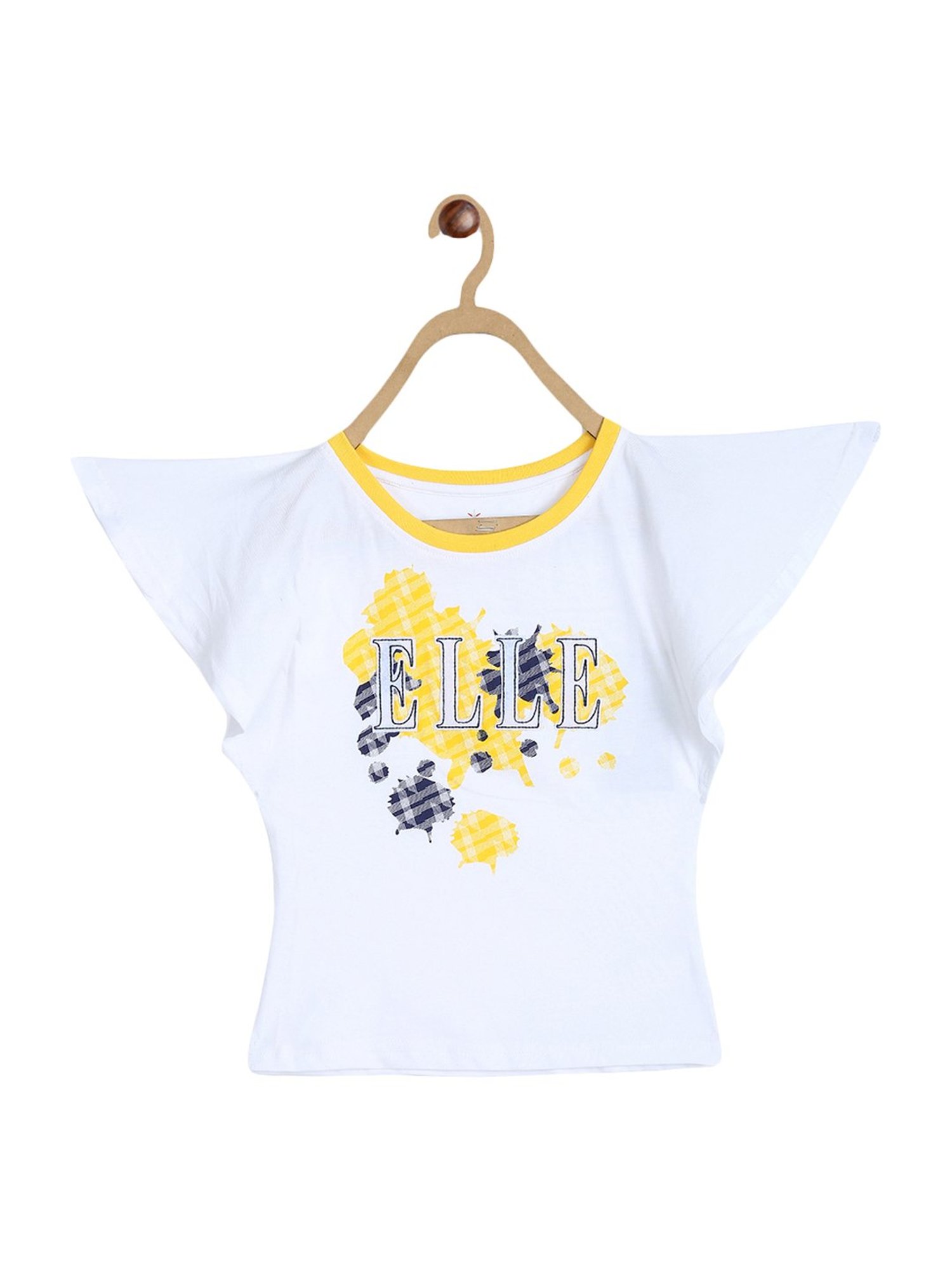 Elle Kids Off White Cotton Printed Top