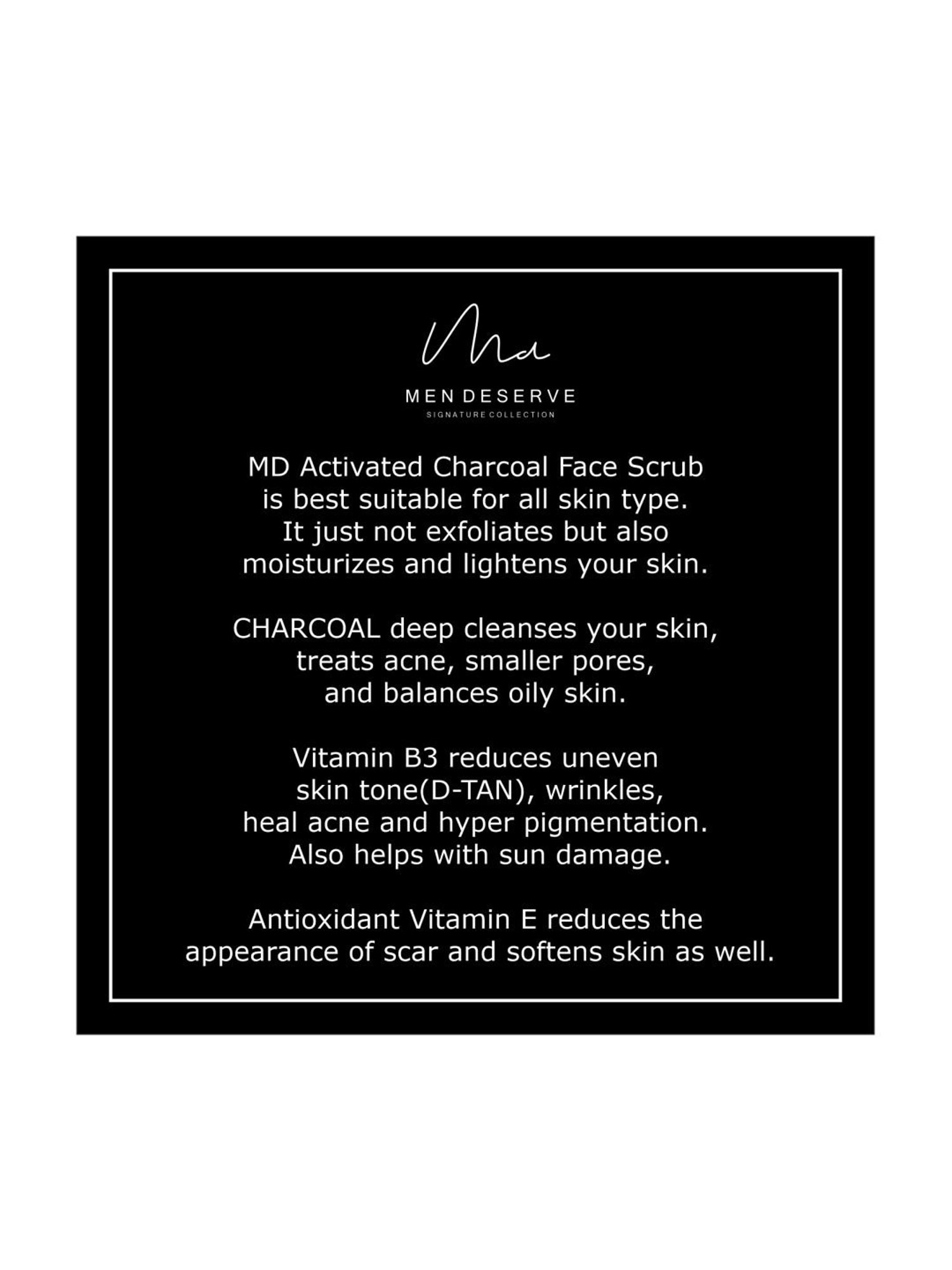 Men Deserve Activated Charcoal Face Scrub - 115 ml