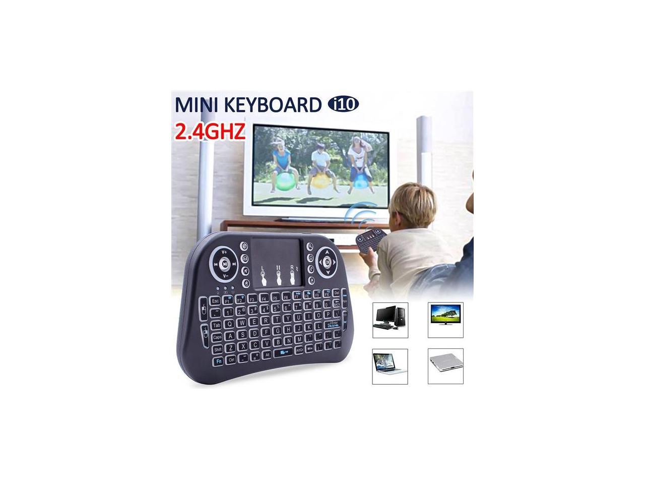 Mini i10 2.4G Air Mouse Wireless Keyboard with Touchpad Black