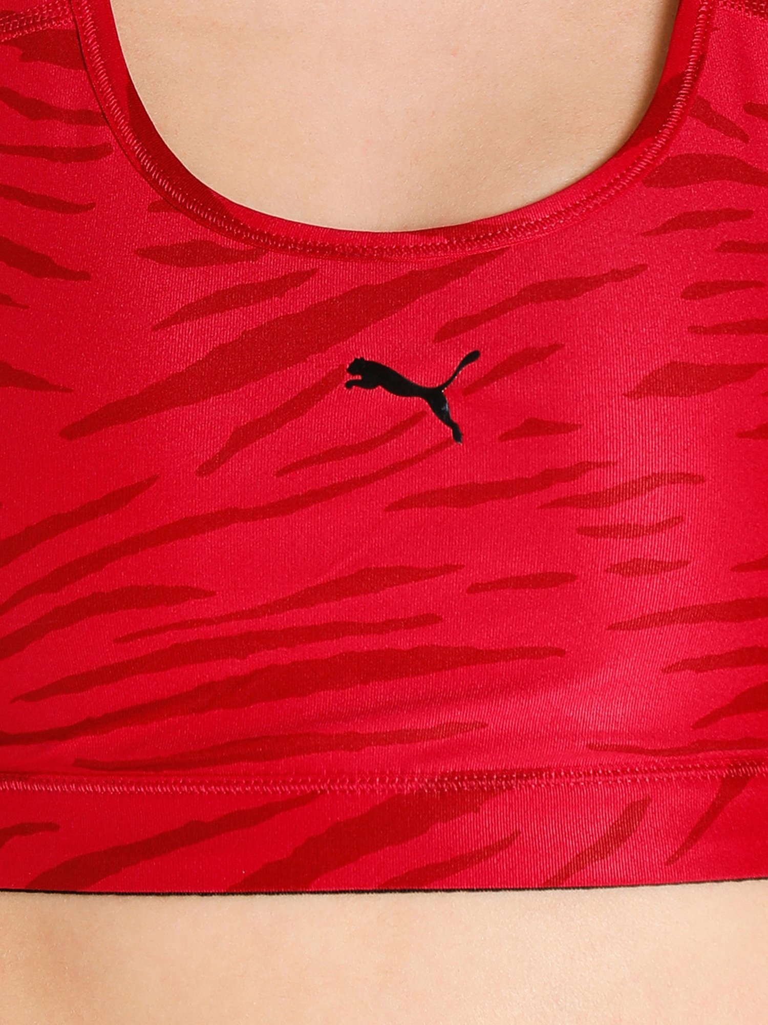 Puma Red Scoop Neck Sports Bra