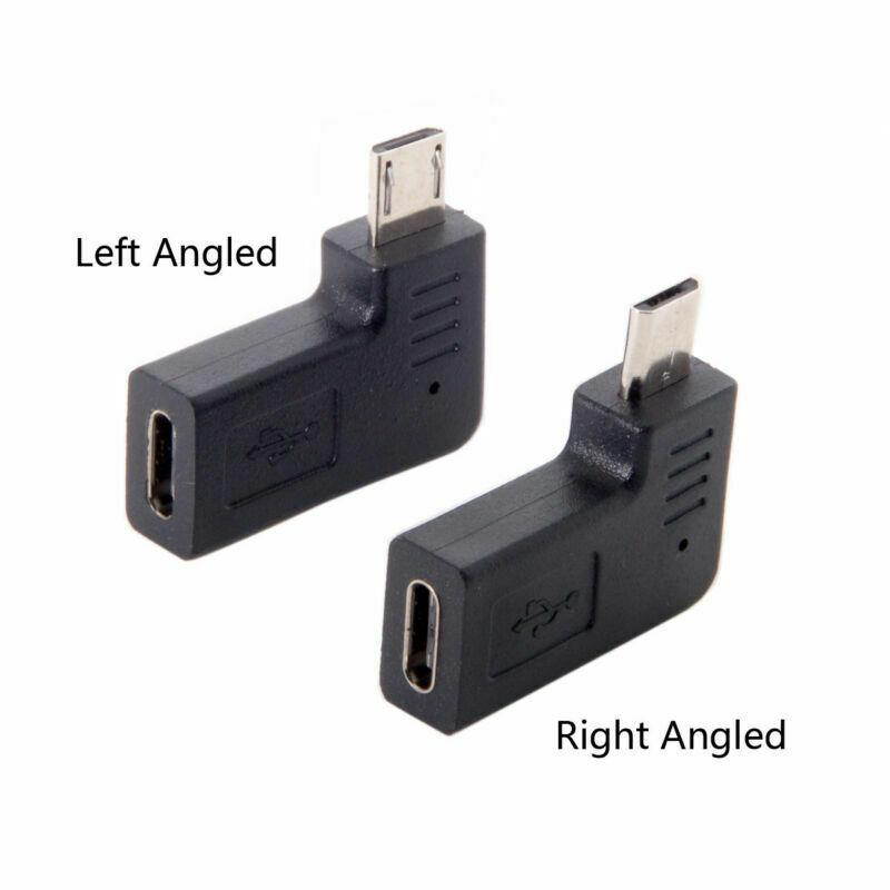 Left Angled 90 Degree USB Type-C USB-C Female to 5Pin Micro USB 2.0 Male Data Charge Converter Adapter