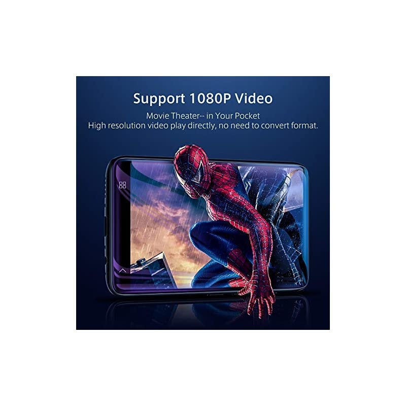 MP3 Player with Speaker 40 Full Touchscreen HD Video Mp4 Player 8GB Portable HiFi Lossless Sound Mp3 Music Player with FM Radio Voice Recorder EBook Supports up to 128GB TF Card Black