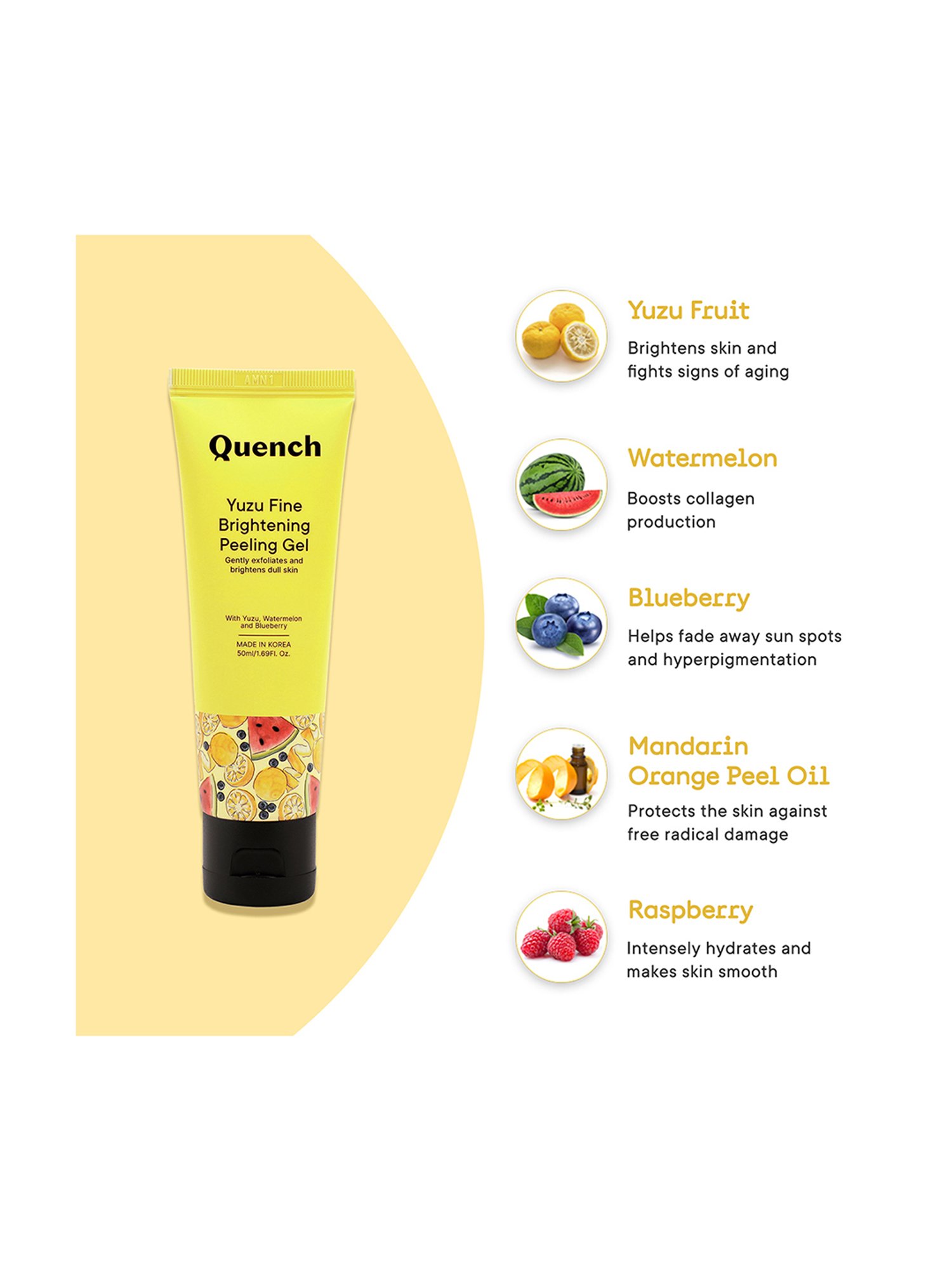 Quench Botanics Yuzu Fine Brightening Peeling Gel - 50 ml