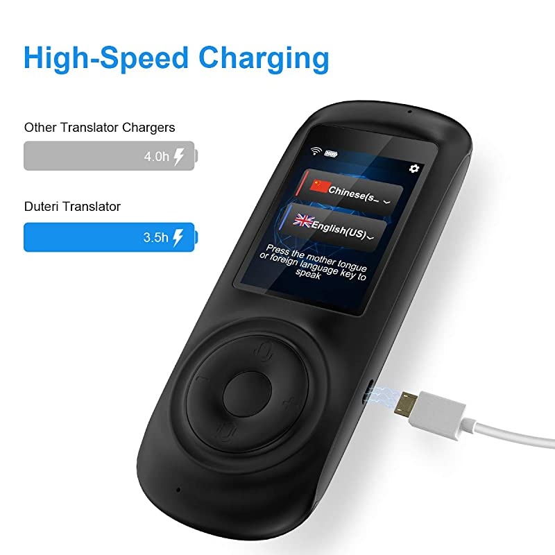 Translator Device Smart Voice Translator with 2.4inch HD Touch Screen Support 70 Languages for Learning Travel Business Shopping