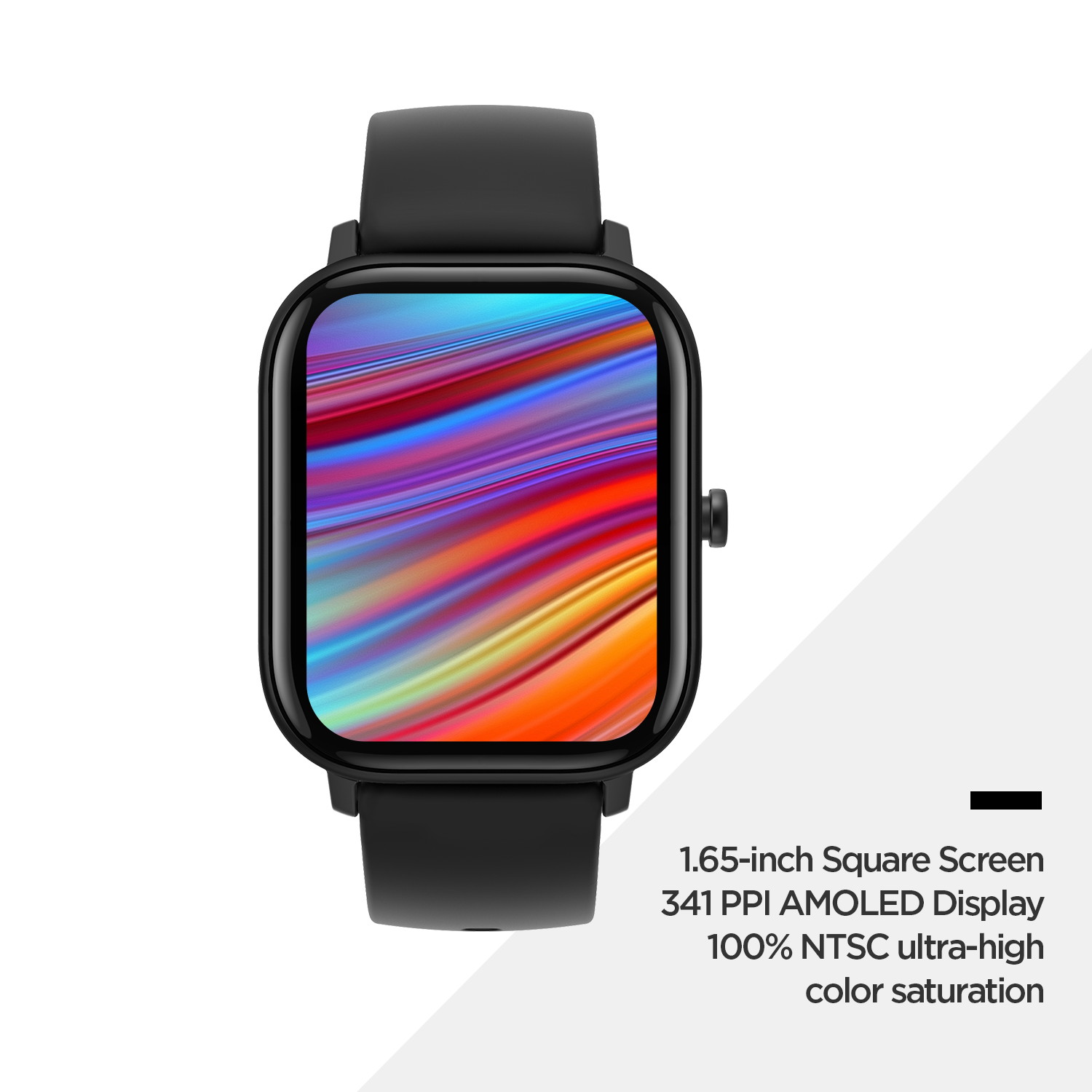 Amazfit GTS Smartwatch, 1.65" AMOLED Display, Slim Metal Body, Smart Notifications, Activity Tracking, 14-Day Battery Life, Water Resistance, Obsidian Black