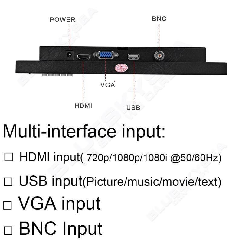 1920x1200 1000:1 10'' 1080P IPS HDMI VGA Monitor Screen Video For PC DVD Camera
