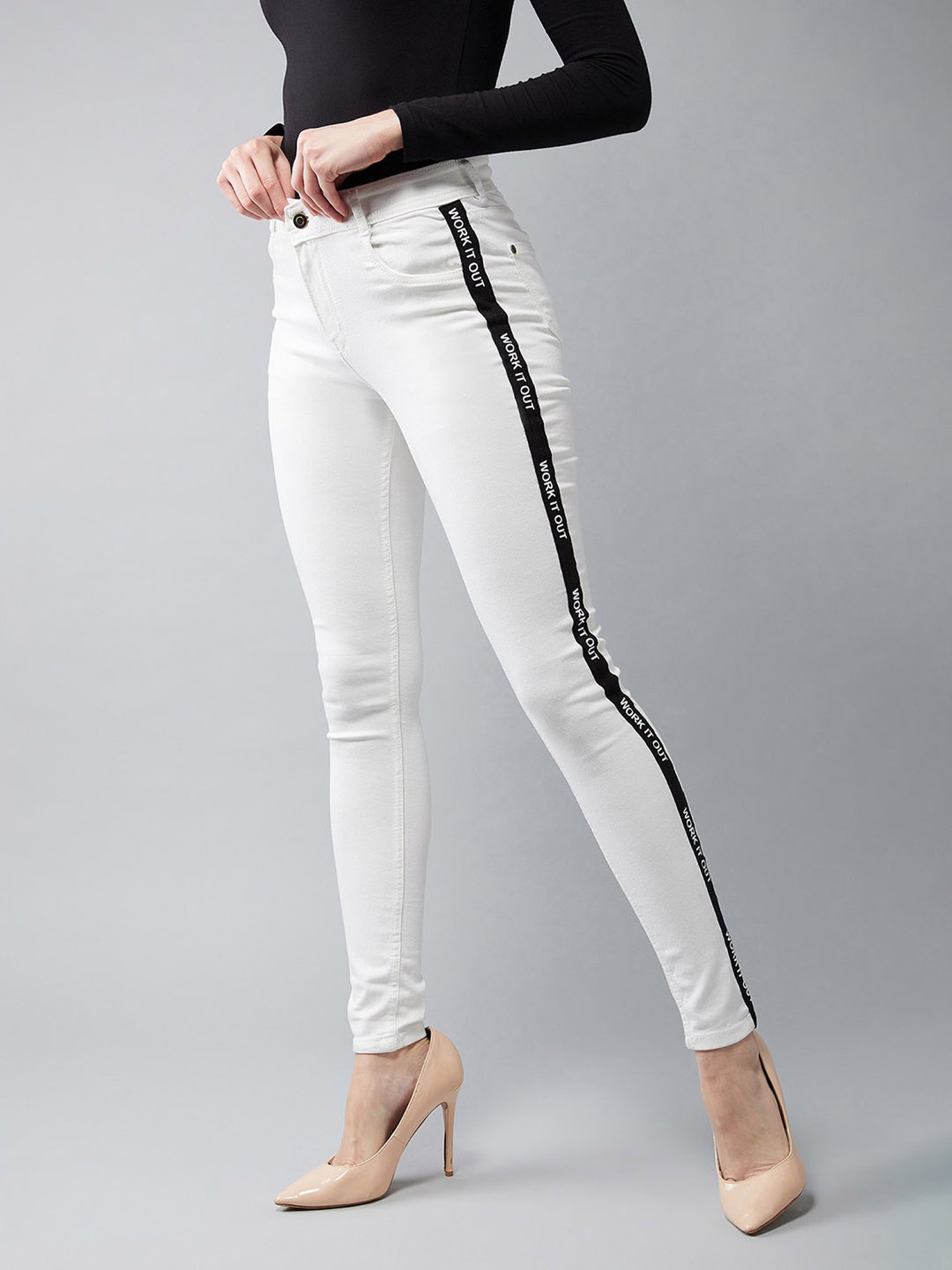 DOLCE CRUDO White Mid Rise Jeans