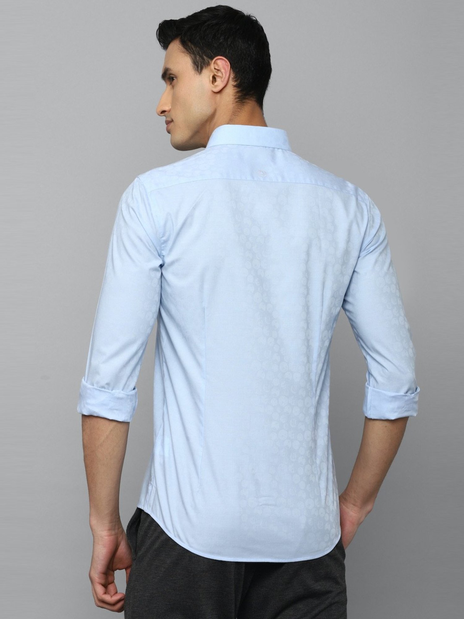 Louis Philippe Sport Blue Slim Fit Texture Shirt
