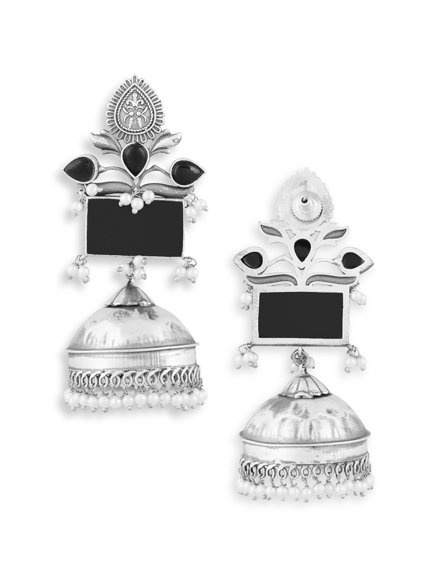 Abdesigns German Silver-Plated High Quality Jhumki Earrings