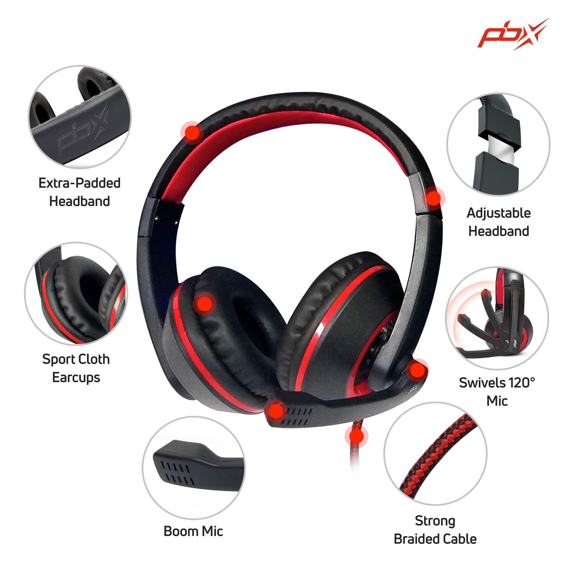 PBX 4-in-1 Pro Gaming Combo Kit &ndash; Wired Backlit Tactile Keyboard and Gaming Mouse, with Mousepad and Gaming Headset - Computer Gamers Hardware Setup and Accessories &ndash; Best Gift for Gamers