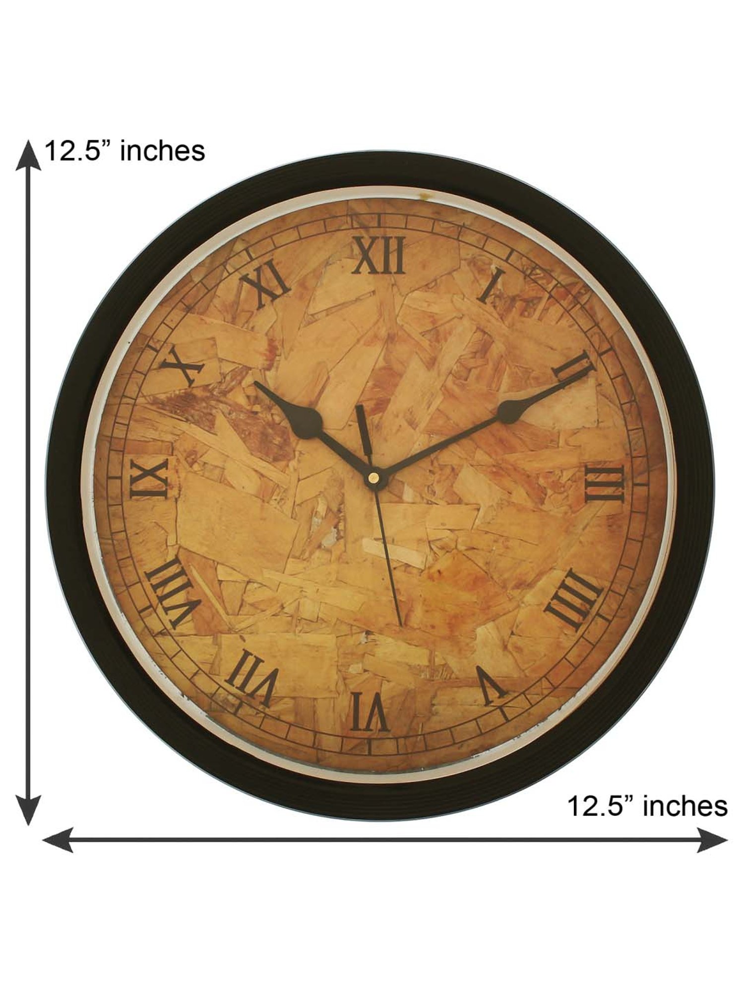 eCraftIndia Designer Round Analog Black Wall Clock