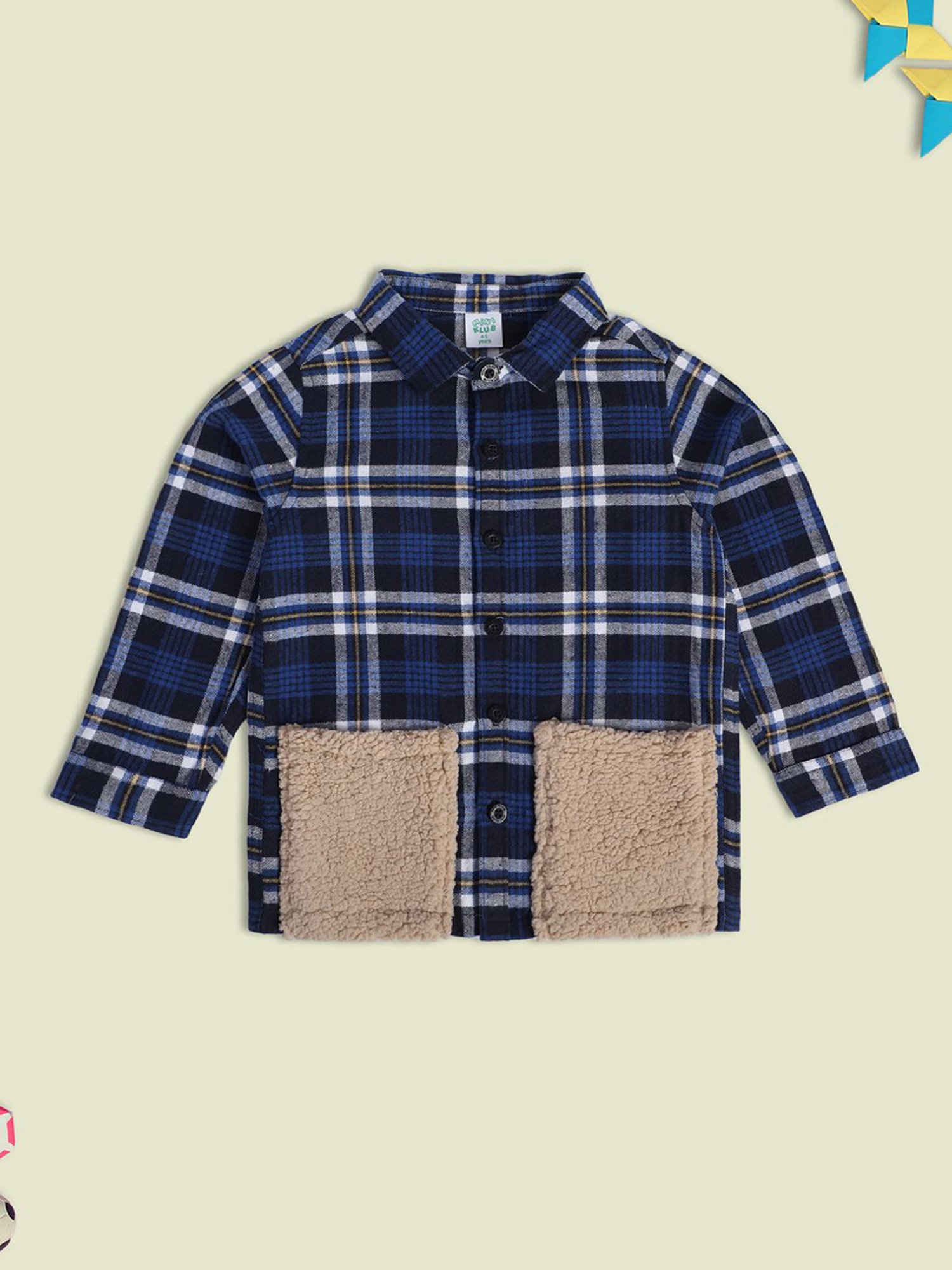 MINIKLUB Kids Blue Checks Full Sleeves Shirt