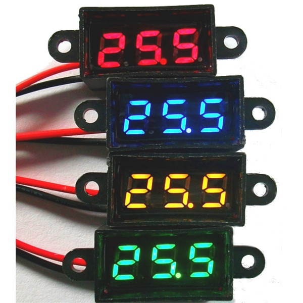 RIDEN&reg; 0.28 Inch Mini Waterproof Volt Meterr 3.5-30V Digital Voltage Tester Meter Red