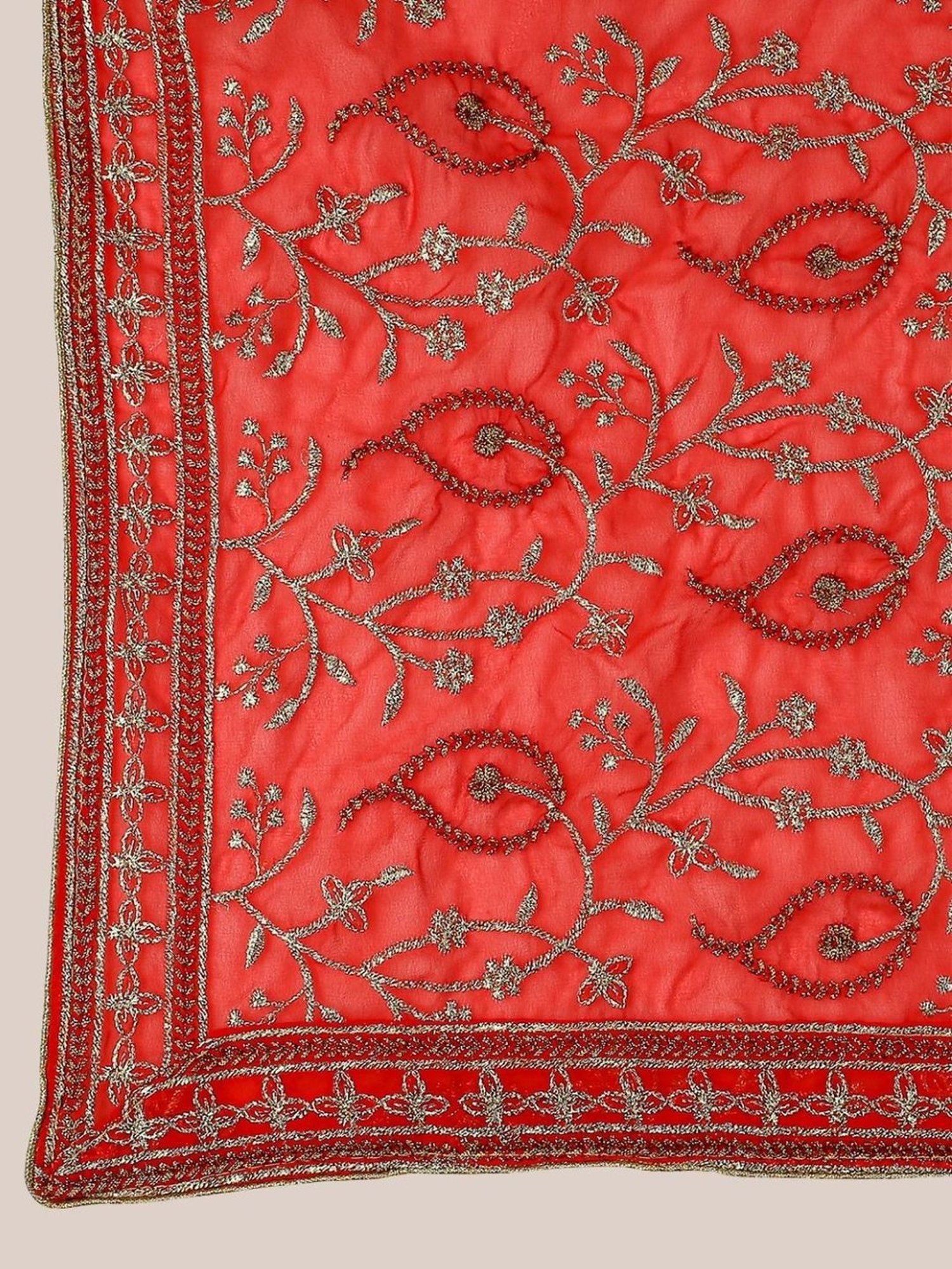 Stylum Red Plain Dupatta