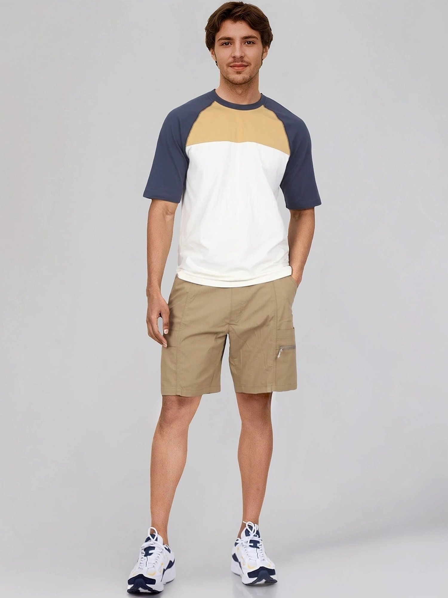 Wrangler Khaki Cotton Relaxed Fit Shorts