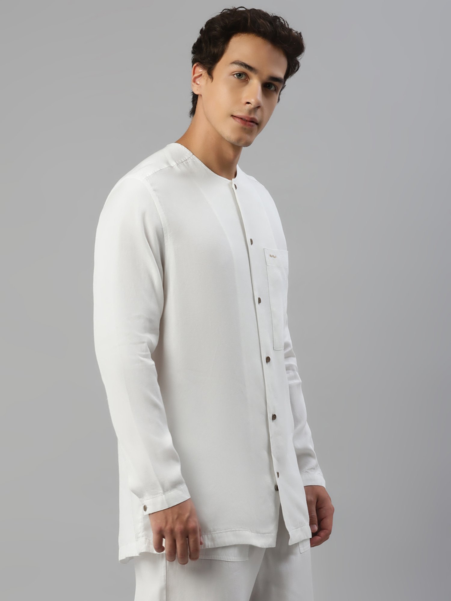 Slowave White Regular Fit Shirt
