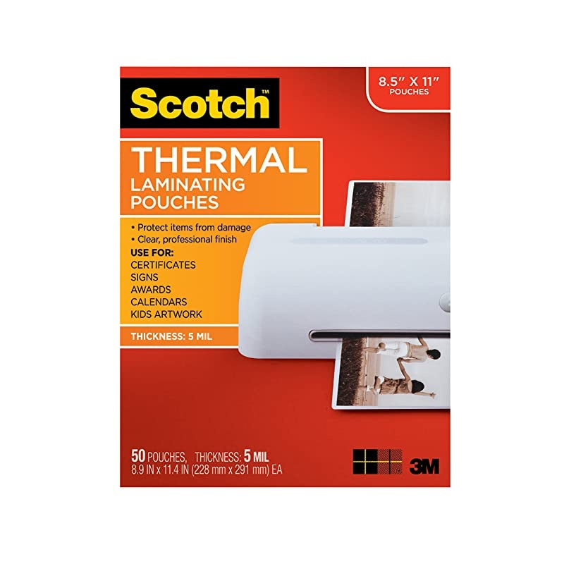 Thermal Laminating Pouches 5 Mil Thick for Extra Protection 89 x 114Inches 5 mil thick 50Pack TP585450