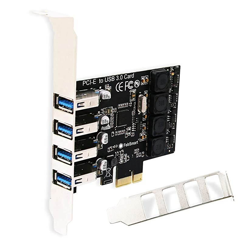 PCIE 4-Ports Super Fast 5Gbps USB 3.0 Expansion Card for Windows Server XP Vista 7 8 8.1 10 (32/64bit) Desktop PC-Build in Self-Powered Technology-No Need Additional Power Supply (FS-U4L-Pro)